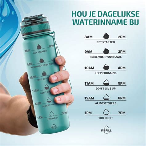 Lekro Waterfles met Tijdmarkeringen .